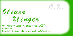 oliver klinger business card